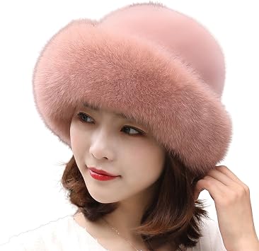 Womens Winter Furry Hat, Fashion Sweet and Cute Warm Thick Fisherman Hat Basin Hat