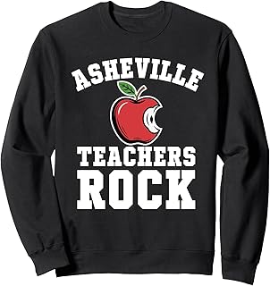 Asheville Teachers Rock! Retro School Support Teaching Sweatshirt
