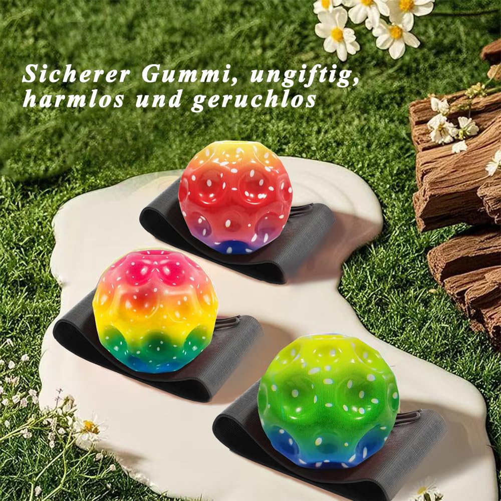 PASLFC Moon Ball, Jumping Ball, Space Ball Super High Bouncing Bounciest Lightweight Foam Ball High Springender Gummiball Salting Ball, Space Ball un suono esplosivo