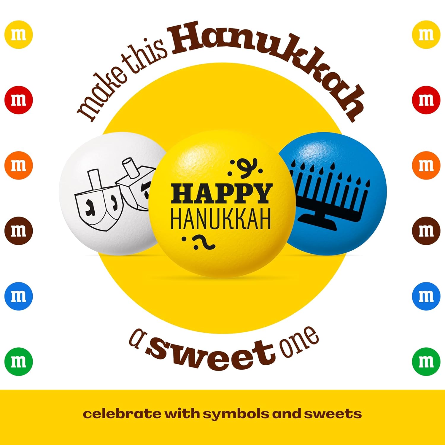 M&M’S WORLD Hanukkah Milk Chocolate Candy - 2 Pounds of Bulk Candy With Hanukkah Designs for Gifts, Party Favors, Holiday Celebrations and More, Kosher Certified