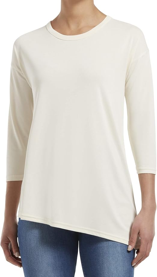 4 Sleeve Crew Neck Long Tunic Top 