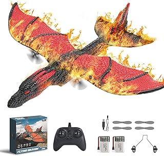 DEERC RC Plane,2.4GHz Remote Control Dragon Plane Toys,2CH 6-axis Gyro Stabilizer RTF Airplane with 2 Batteries,Easy to Fly for Adults Kids Beginners Boys