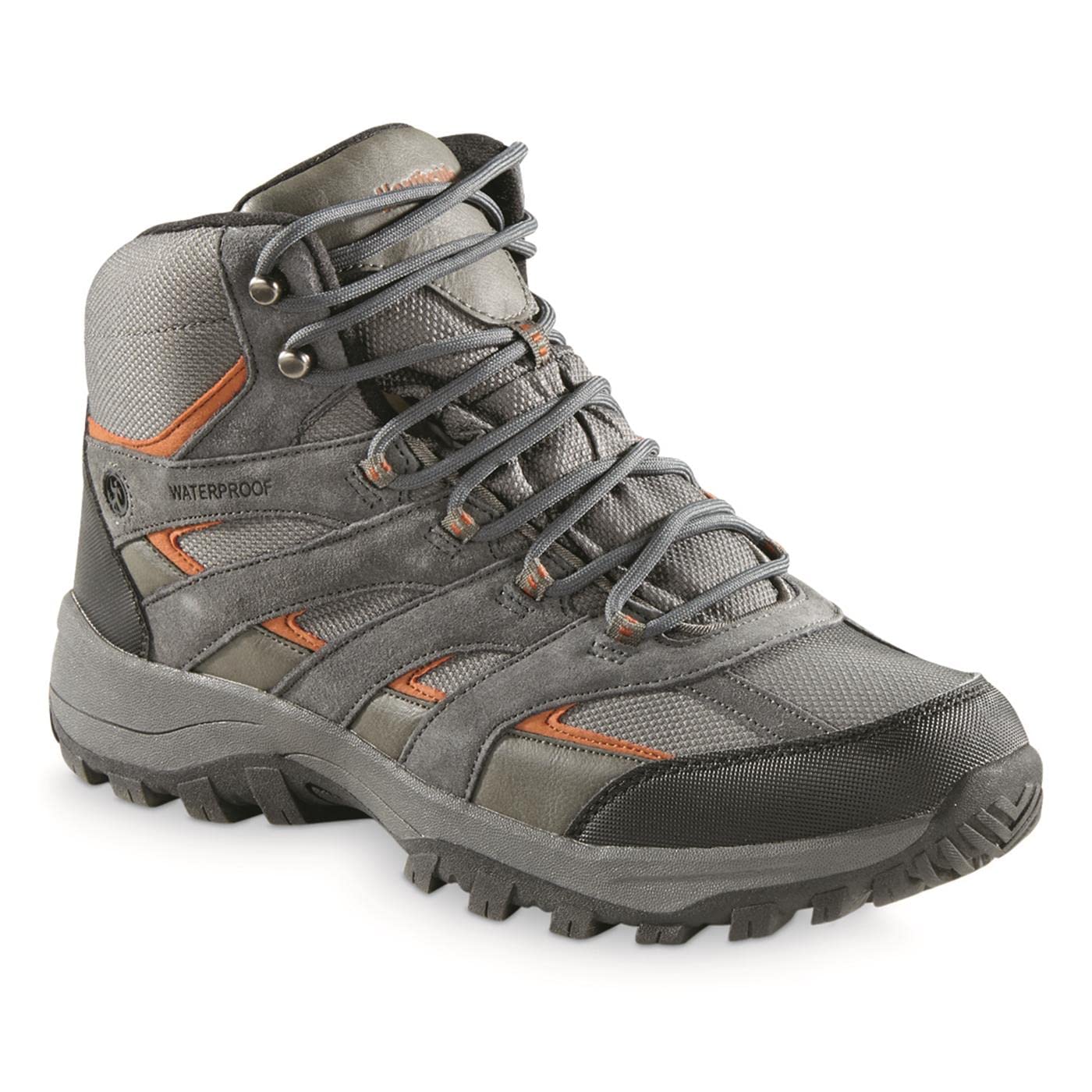Northside Gresham Mid Wp - Tenis de Senderismo y Escalada para Hombre, Gris (Carbón/Anaranjado), 45 EU