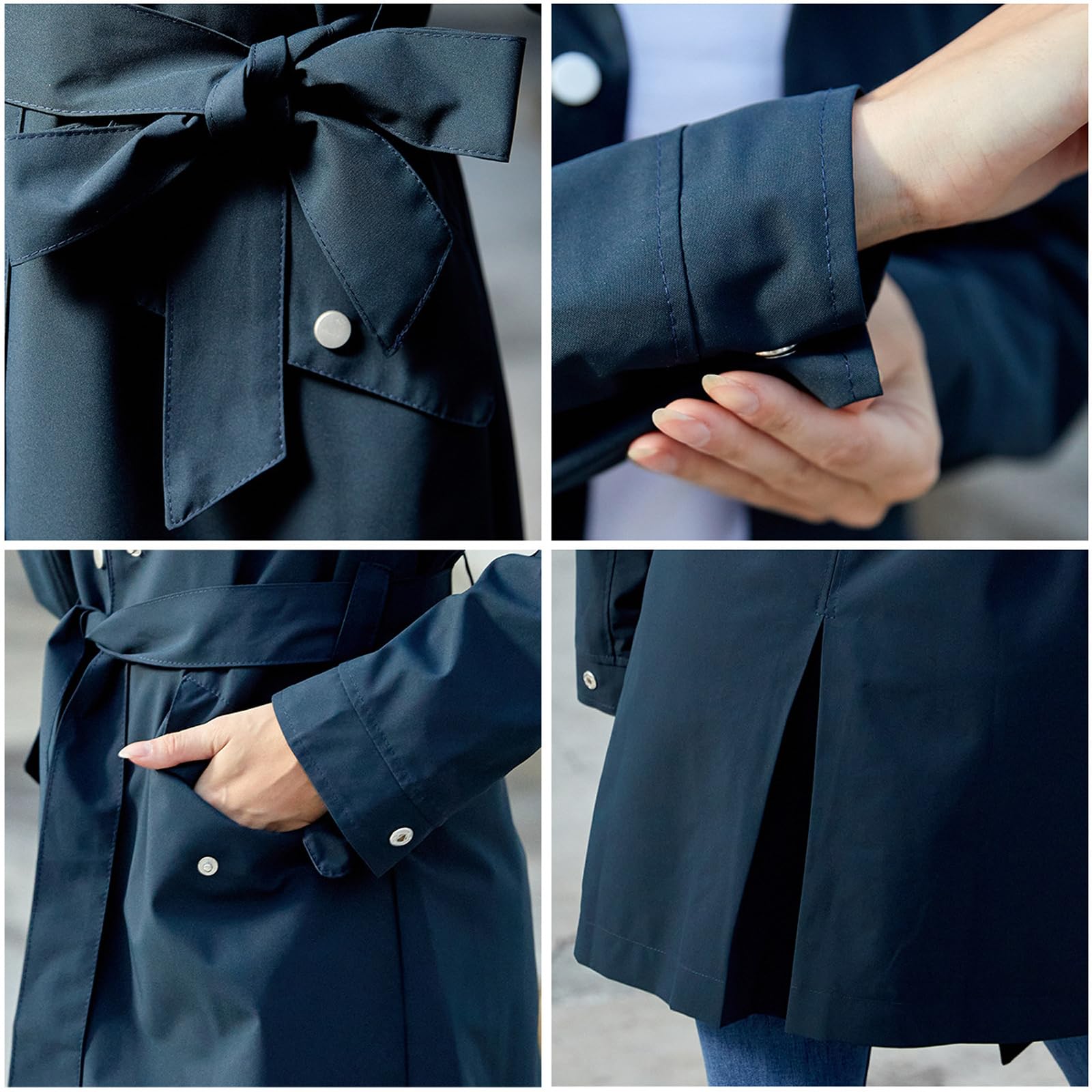 Chiguo Giacca da donna primaverile trench parka leggera Cappotto Giacca Casual Autunnale