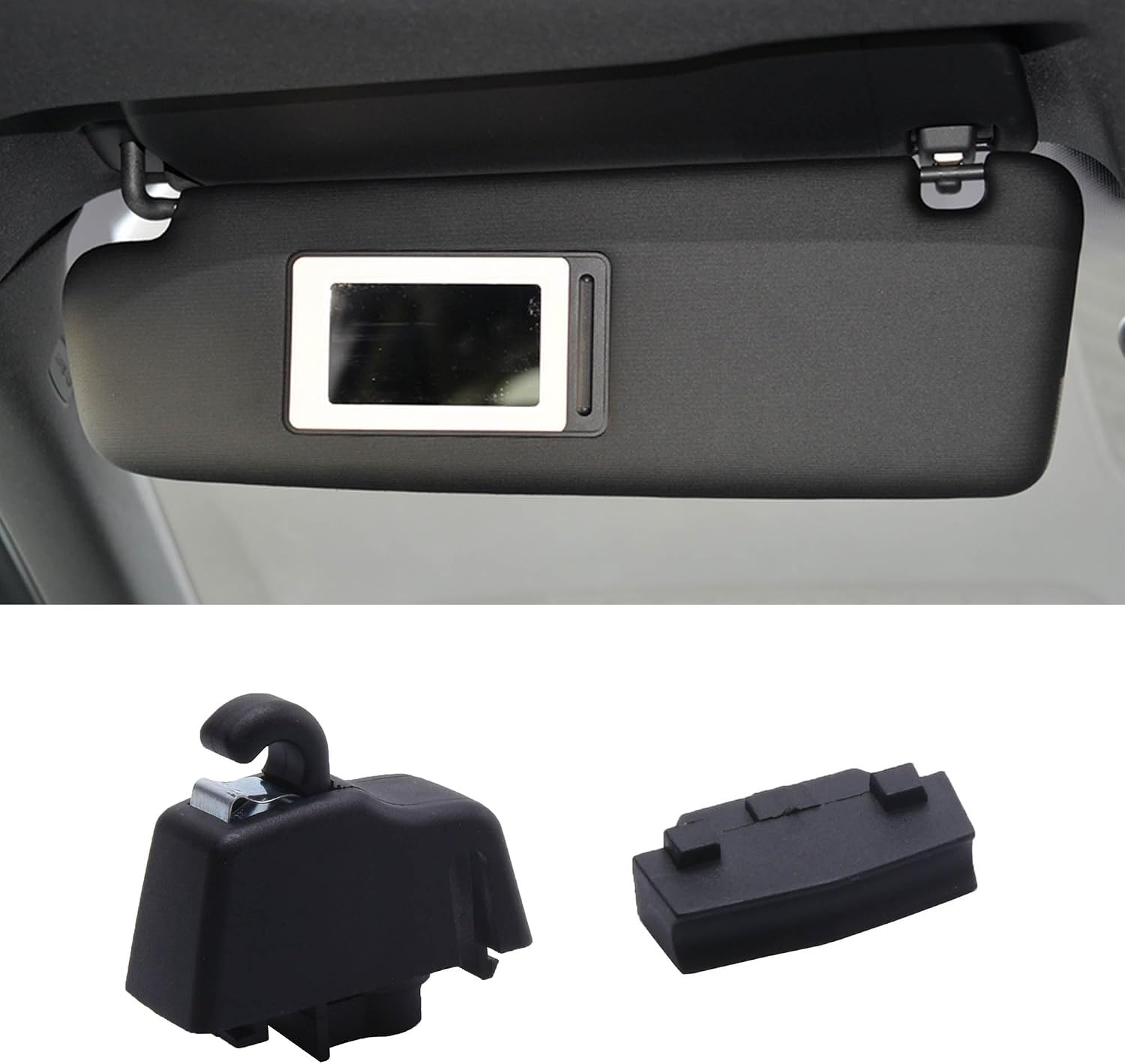 Sun Visor Clip Hook Support Bracket Compatible with VW Volkswagen Touareg 2011-2018 Audi Q7 2007-2015 Porsche Cayenne 2011-2018, NO.4L0859562 4L0859561 (1PCS) (Gray)