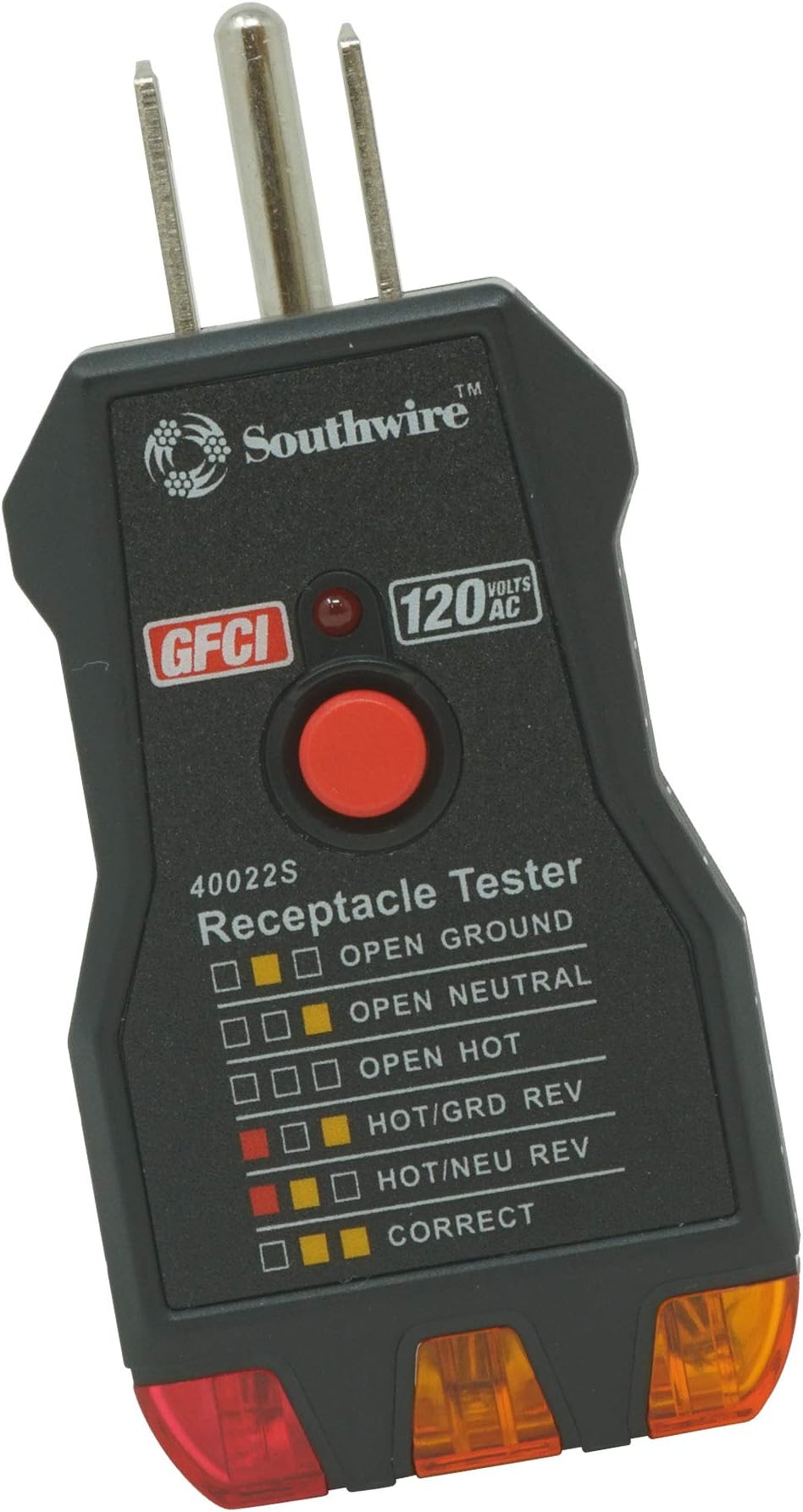 (Newer Model) - Southwire 40022S Receptacle Tester, Black