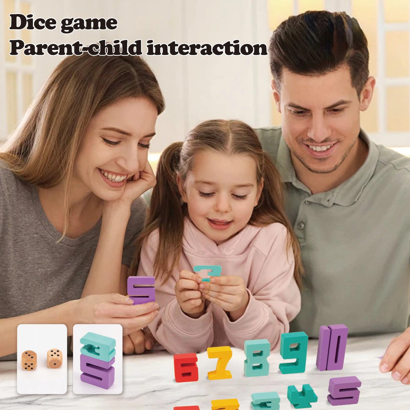 Dr. MUYA® Montessori Toy for 3 4 5 6 Years, Wooden Number Building Blocks, Wooden Toys for 3 Year Olds - Image 4