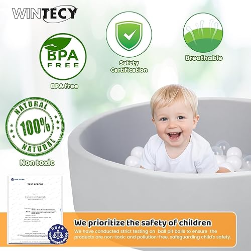 Miniatura 11 de Pequeño pozo de bolas de espuma viscoelástica para niños, piscina de bolas suave redonda para juegos de niños pequeños (bolas no incluidas)