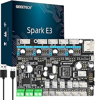 Geeetech Spark E3 3D Printer Motherboard Support Klipper/Marlin Compatible TMC2209 TMC2208 A4988 Pluggable Driver Modules Design 32Bit Silent Motherboard for Ender3/Ender Pro/Ender3 V2/Ender5/Ender6