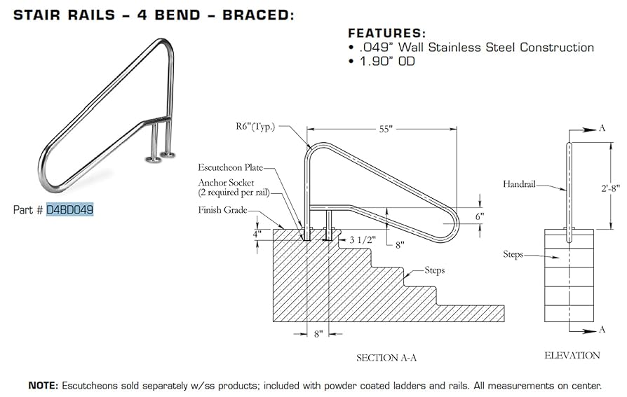 Amazon.com: Inter-Fab D4BD049 Deck to Deck Mounted 4 bend