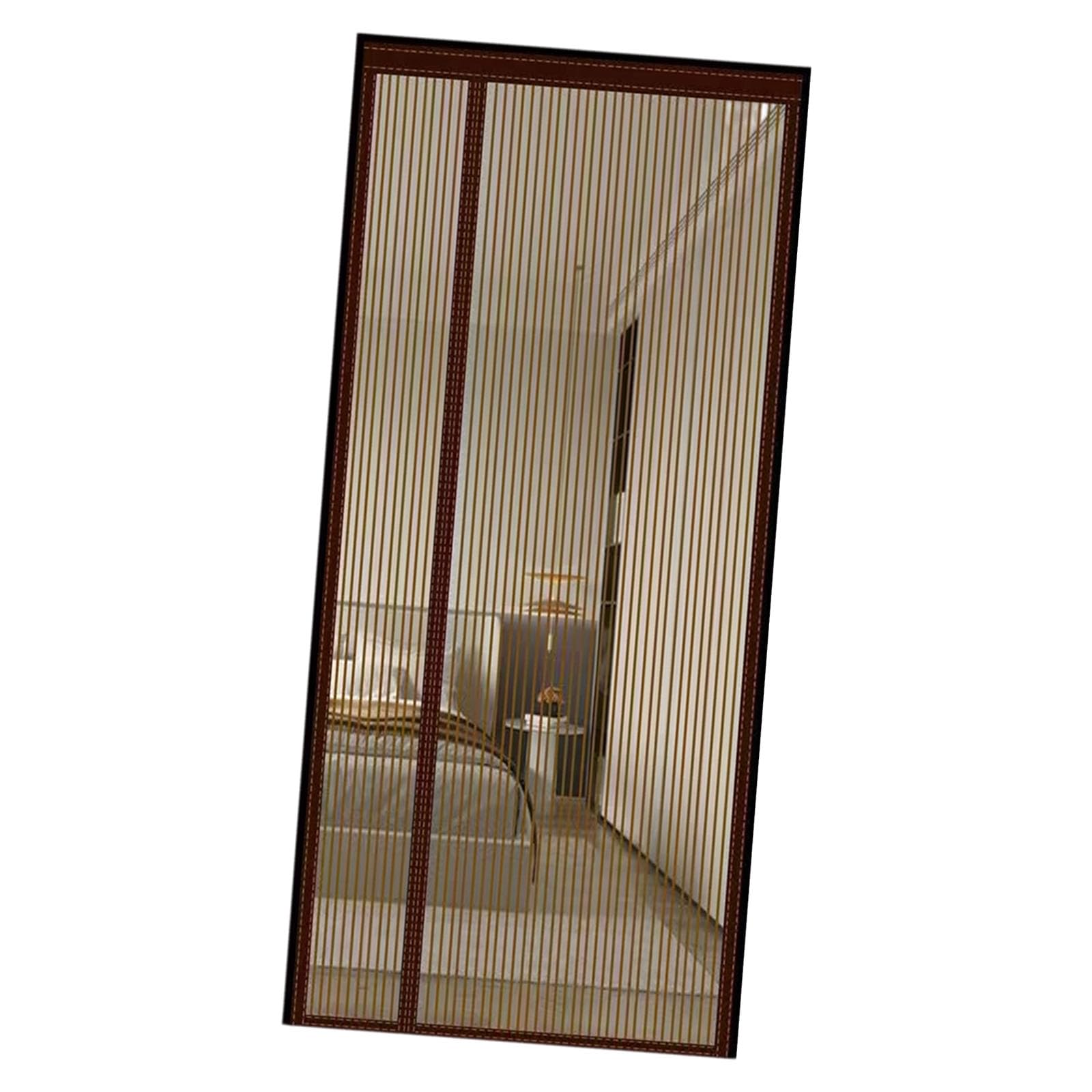 Elnwnnkc Coffee Color Sturdy Polyester Net Door Cover Pet Friendly Design Blocks Intruders While Permitting Ventilation Sliding Door Fly Screen