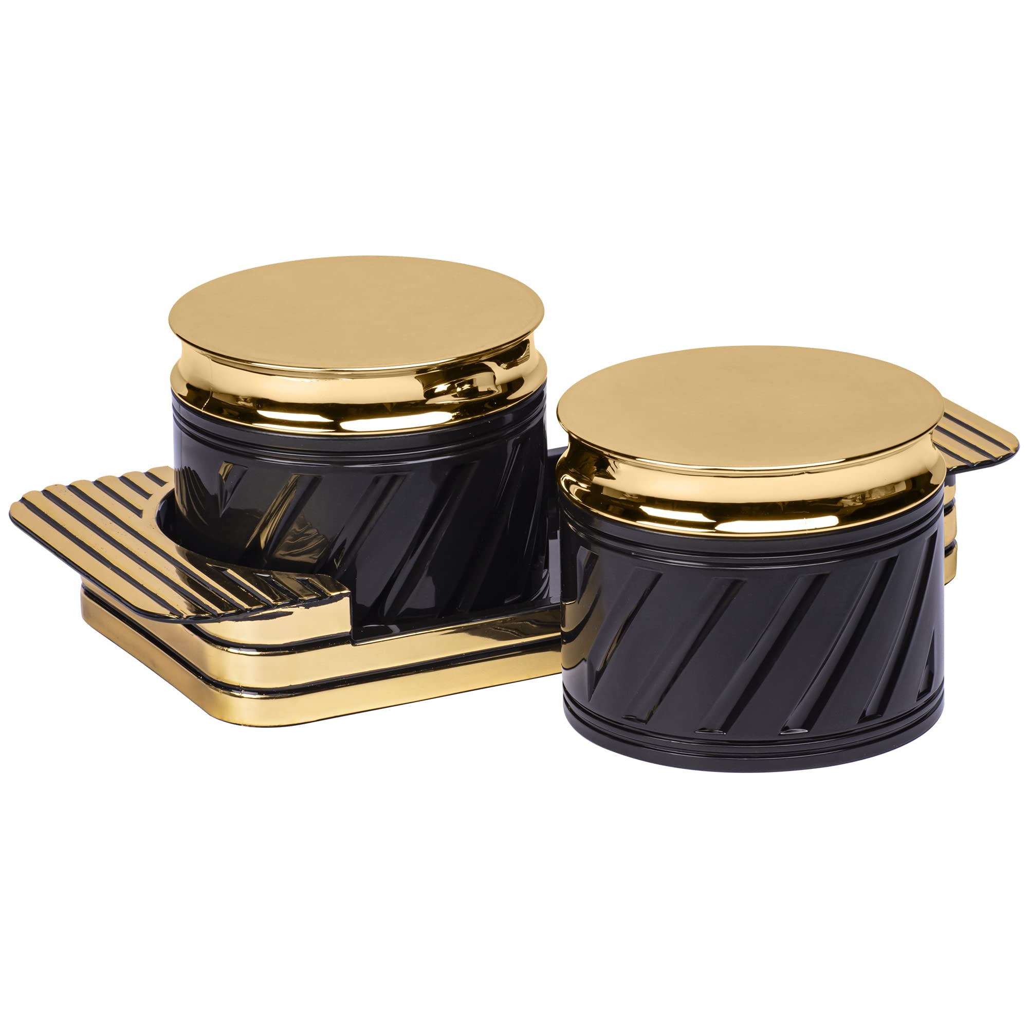 SELVELUnbreakable & Air tight Dry Fruit Container Tray Set with Lid & Serving Tray, Airtight Container Set 430ml (2 Pieces, Black, polypropylene)