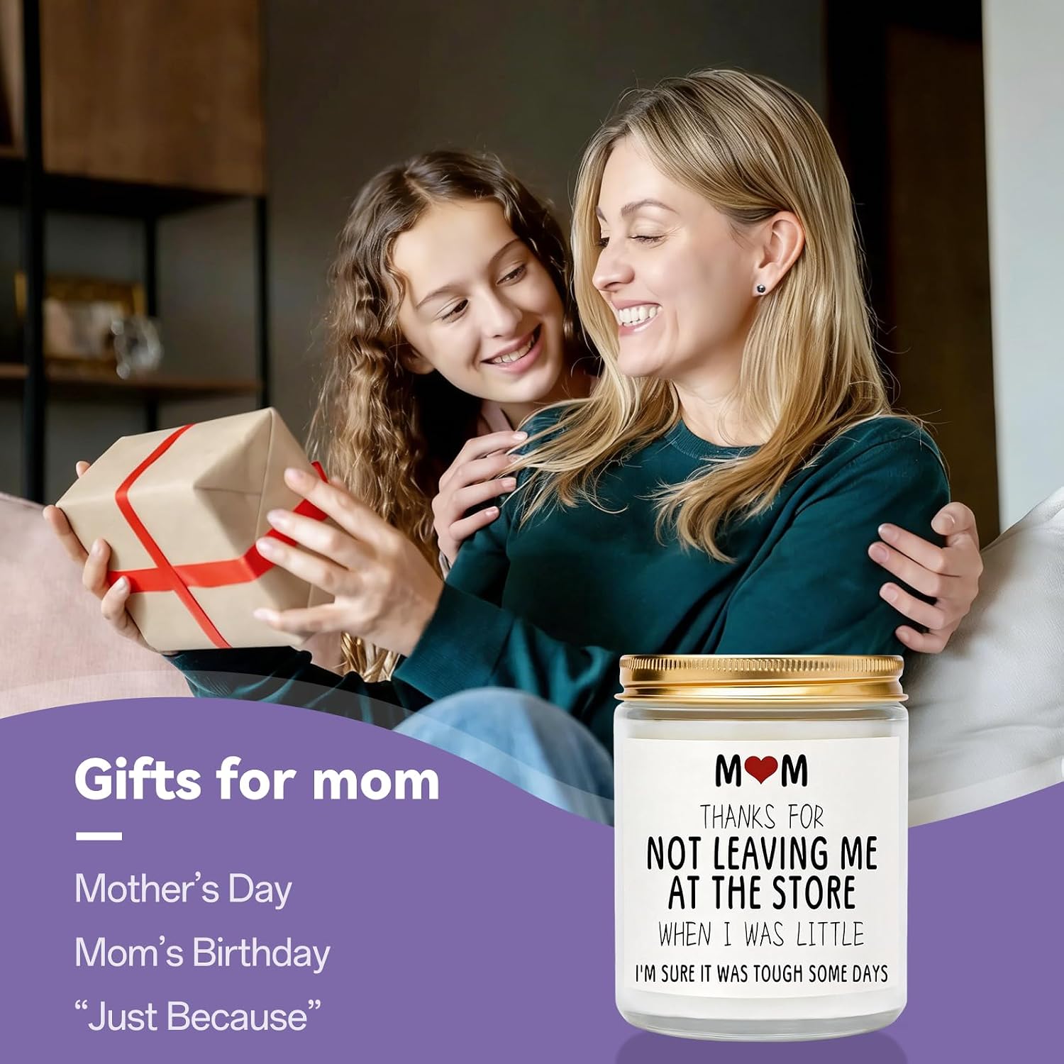 Gifts for Mom from Daughter Son, Mom Birthday Gifts Ideas Mothers Candle