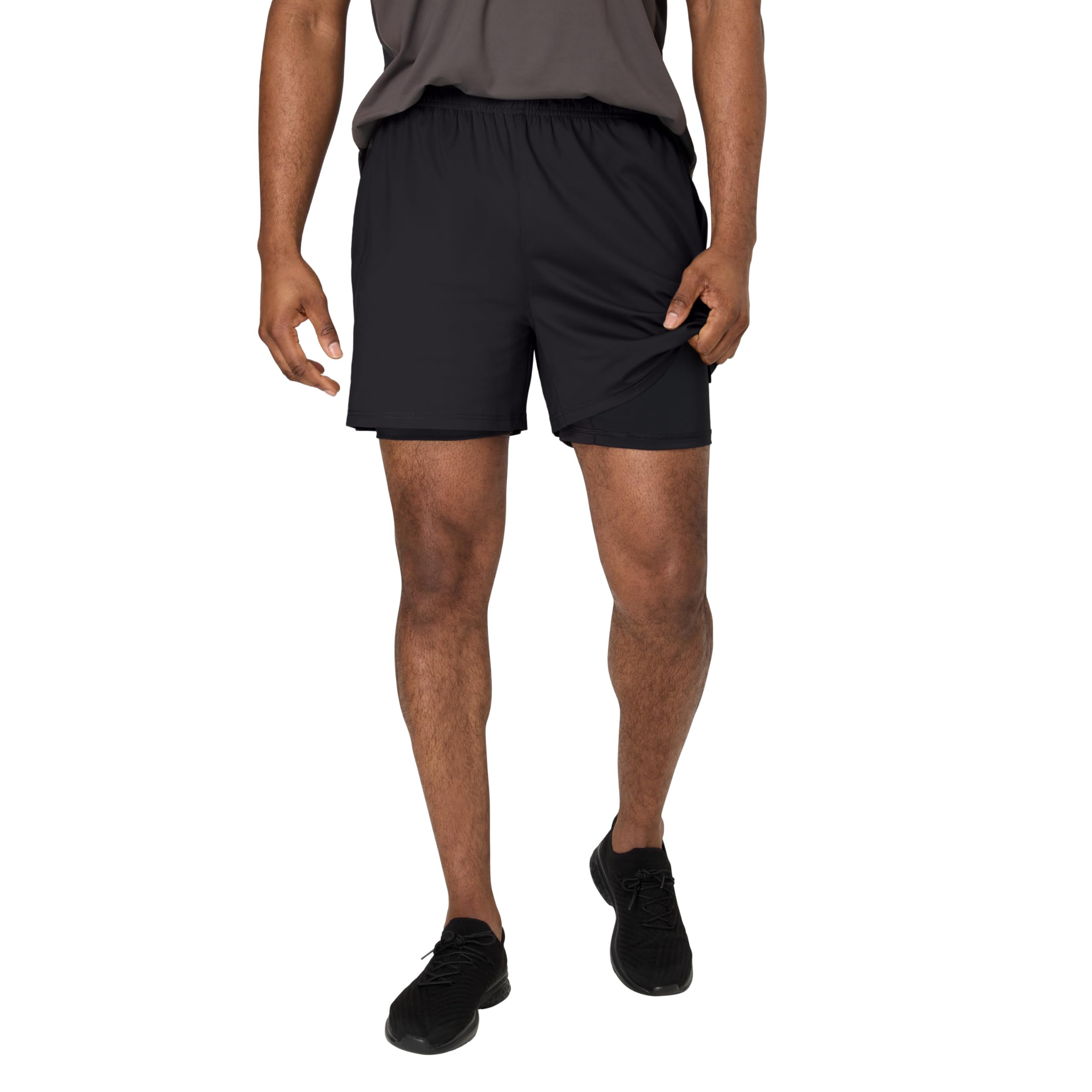 hanes Men's Moves Workout Shorts with Boxer Brief Liner & Total Support Pouch, Moisture-Wicking Shorts, 5” Inseam-picture-12