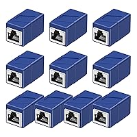 Vista 7 de Acoplador RJ45, paquete de 2 adaptadores Ethernet hembra a hembra, adaptador extensor de cable de conexión, modular recto de 8 pines, conectores