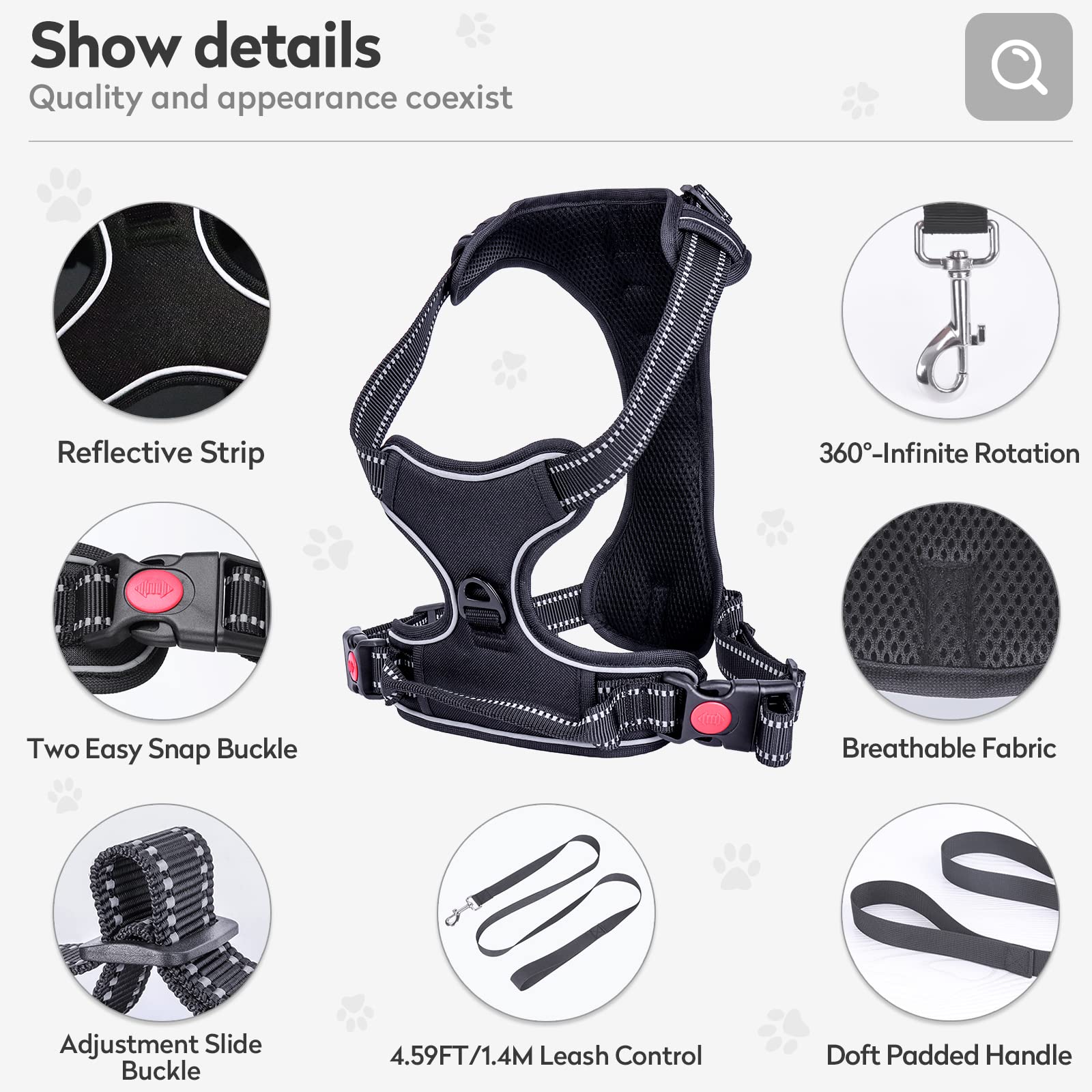 Imbracatura Antifuga Per Cani Di Taglia Grande - Gilet Riflettente Con Maniglia, Regolabile E Traspirante - Foto 7