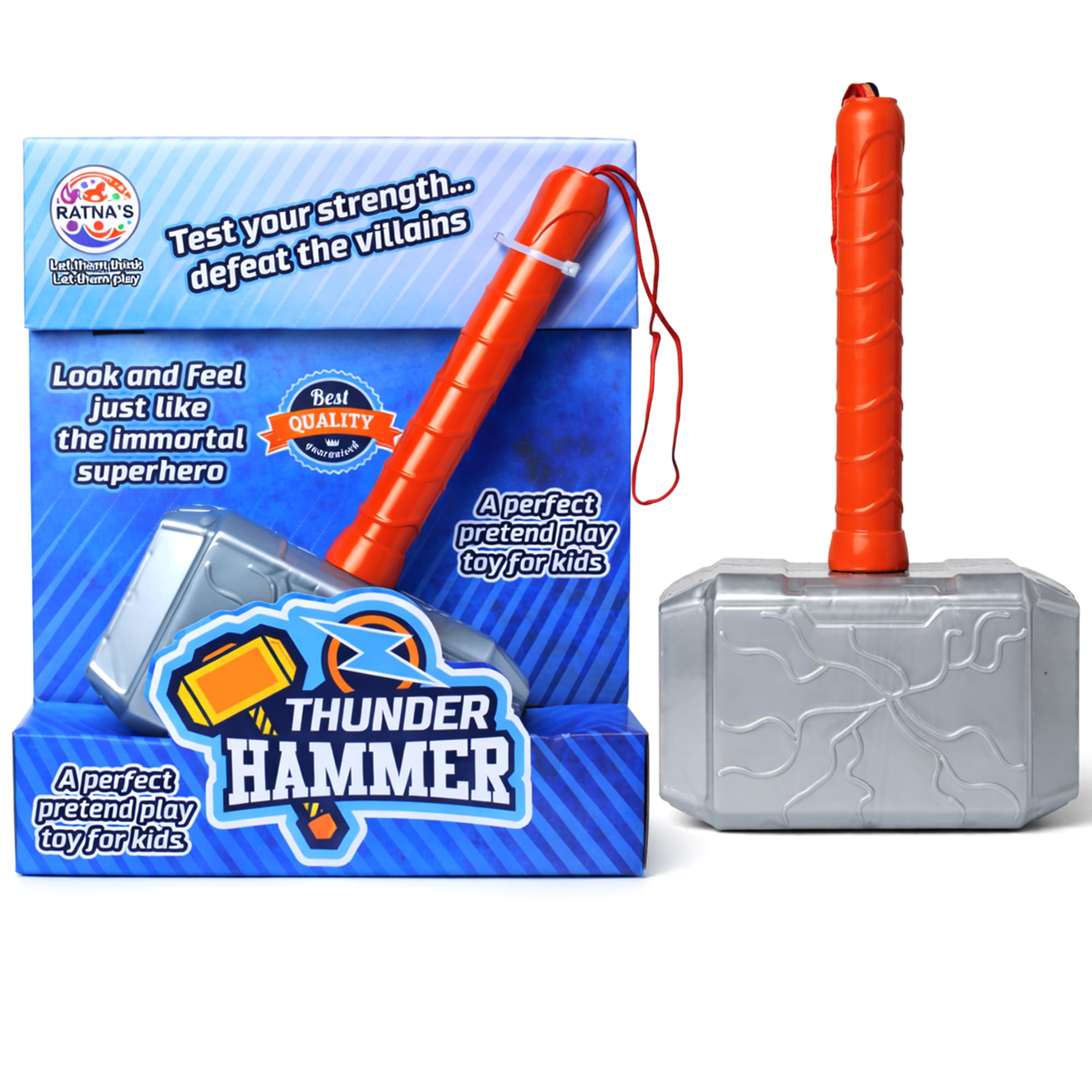 RATNA'S Thunder Hammer Plastic Toy, Light Weight, A Pretend Play Toy Weapon For The Little Superhero Kids,Multicolor-image-23