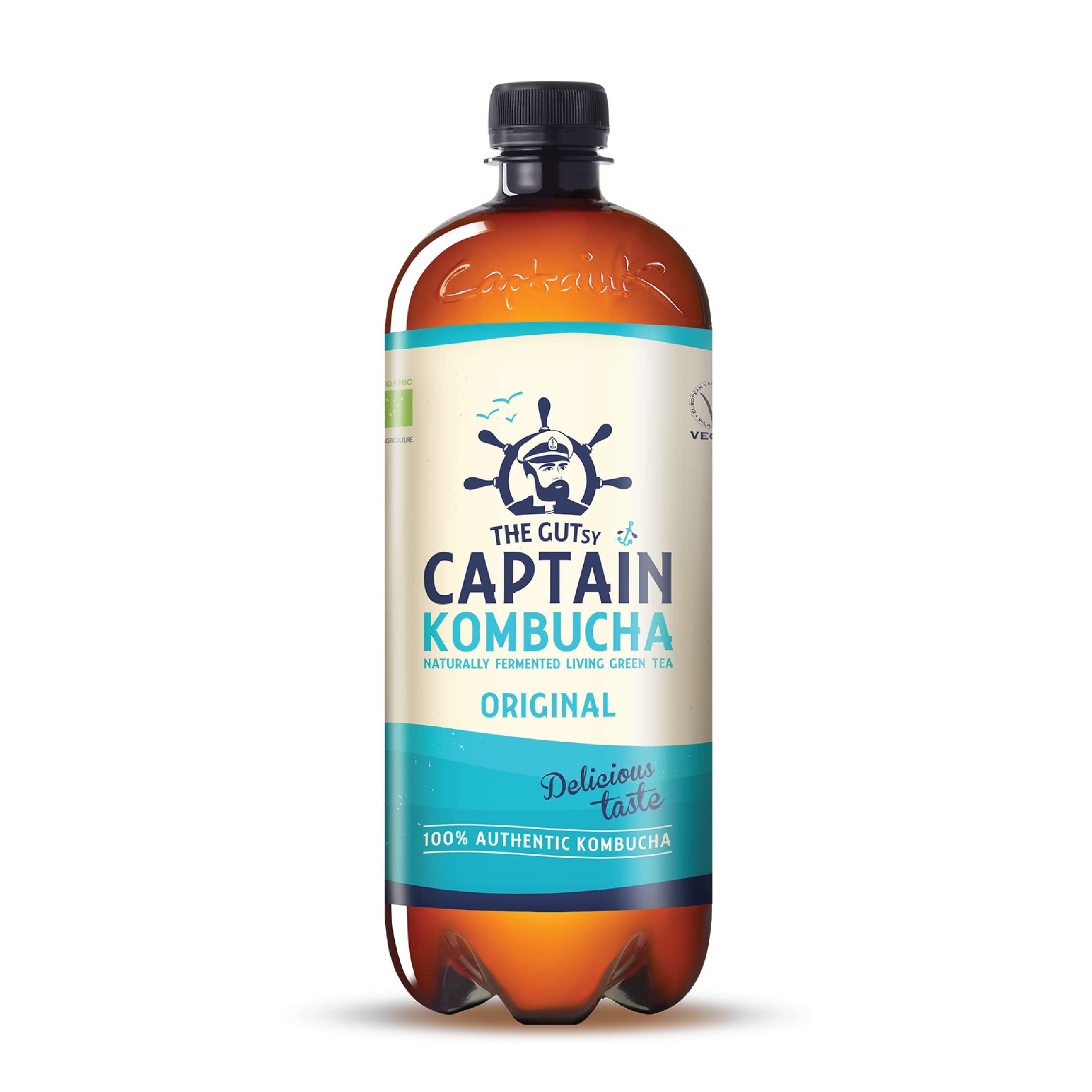 Gutsy Captain Kombucha 8x1l – Bebida Probiótica Naturalmente Fermentada, Sin Aditivos ni Conservantes, Sin Colorantes ni Sabores Artificiales, Sin Pasteurizar, Vegan - 8 x 1000ml MixBox