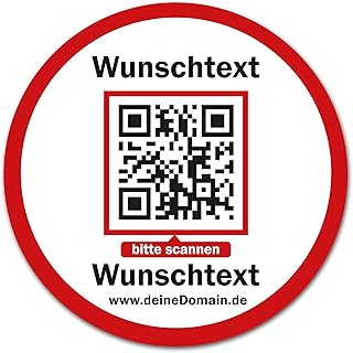 Social Media Aufkleber mit QR Code Link für Firmen Unternehmen Marken Sticker personalisiert für Auto Bus Schaufenster Theke Marketing Werbung (03 Firmen-Homepage, Rund)