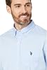 Camisa tejida de manga larga, corte clásico, con 1 bolsillo, lisa y elástica de popelín para hombre de U.S. POLO ASSN. 5