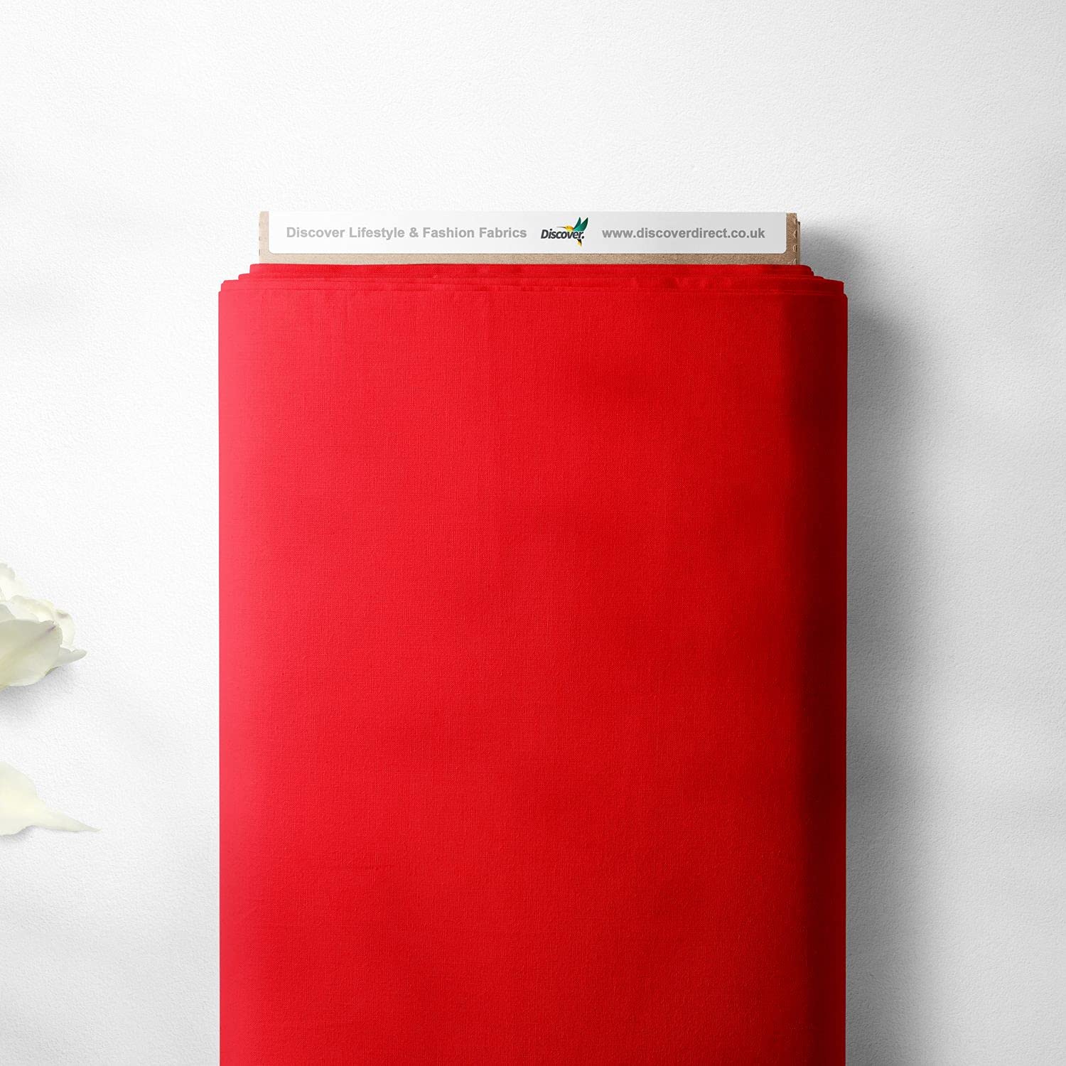 Discover Lifestyle & Fashion Fabrics Red 100% Cotton Organic Premium Plain Solid Colours Sewing Quilting Craft Fabric | 44" - 112 Cm Wide (Per Quarter, )