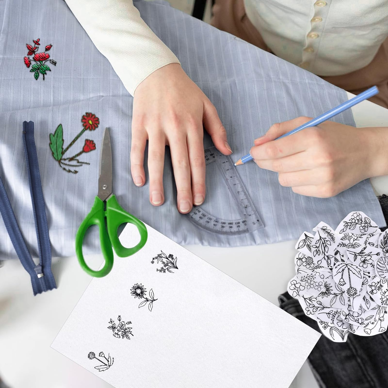 Stabilizzatori Per Ricamo Idrosolubili Autoadesivi - 12 Fogli A4 Per Ricamo A Mano O A Macchina - Foto 14