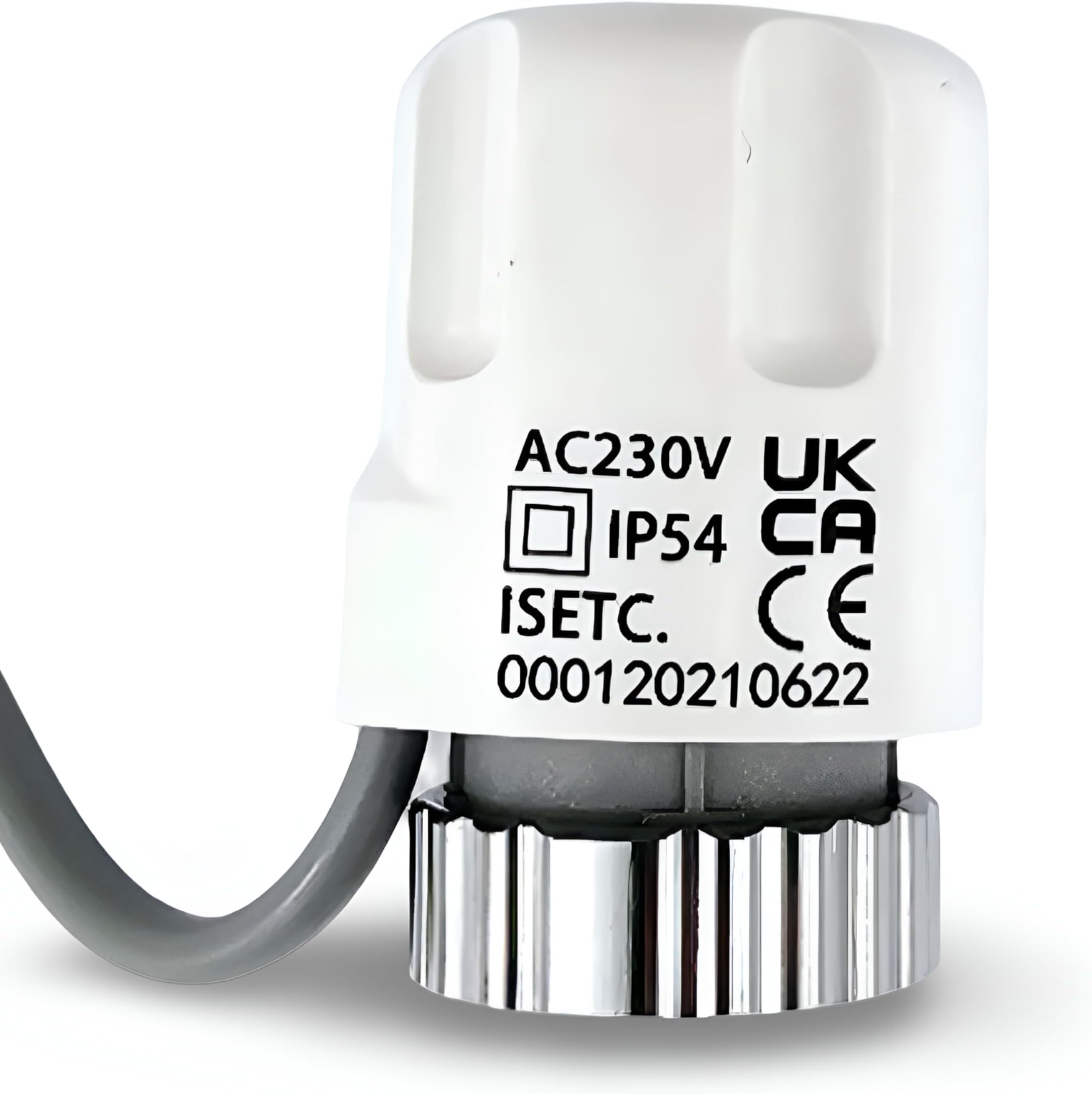 230 V Actuator for Underfloor Heating, Normally Closed, Compatible with Manifolds with M30x1.5mm Thread