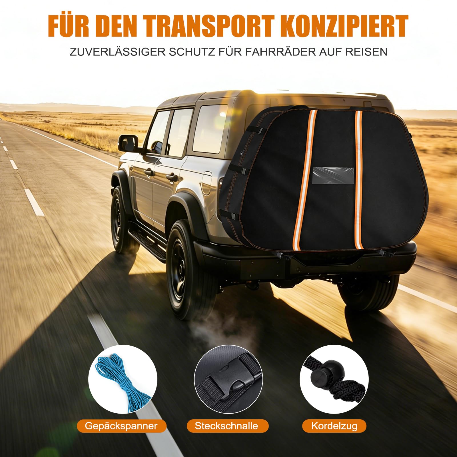 Fahrradabdeckung Wasserdicht Reißfest Für 1–2 Fahrräder Outdoor | Mit Reflexstreifen, Verstellbaren Gurten Und Reißverschluss, UV-Beständig, Staubdicht, Für E-Bike, Mountainbike Und Rennrad