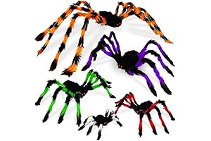 5 Piece Halloween Spider Decoration—5 Colors, Giant Scary Props