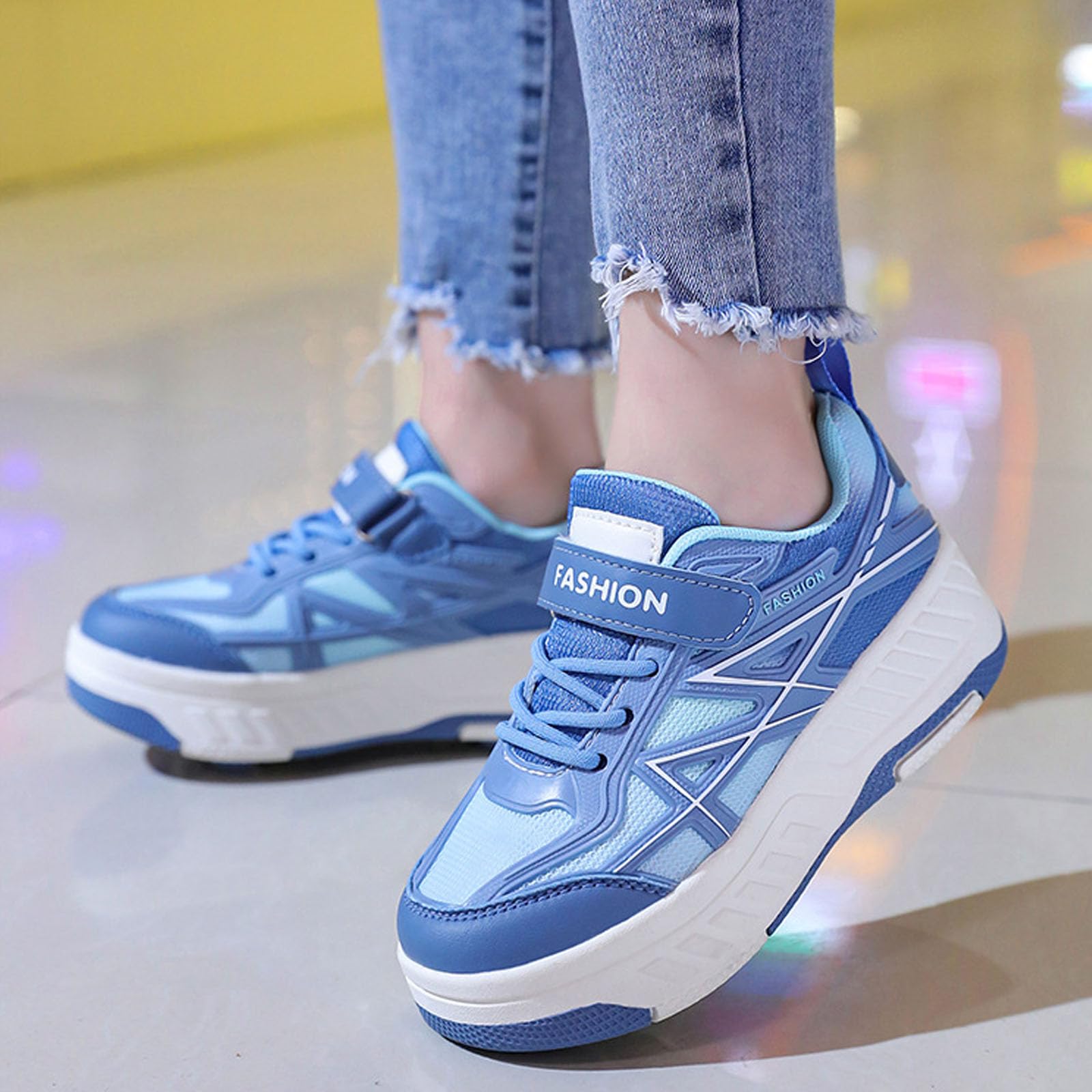 Surwin Roller Adolescents/Enfant Mode, Chaussures Enfant avec roulettes, Chaussures à roulettes Retractable Détachable, Chaussure Roller Fille/Garçon, Basket Roller Semelle épaisse