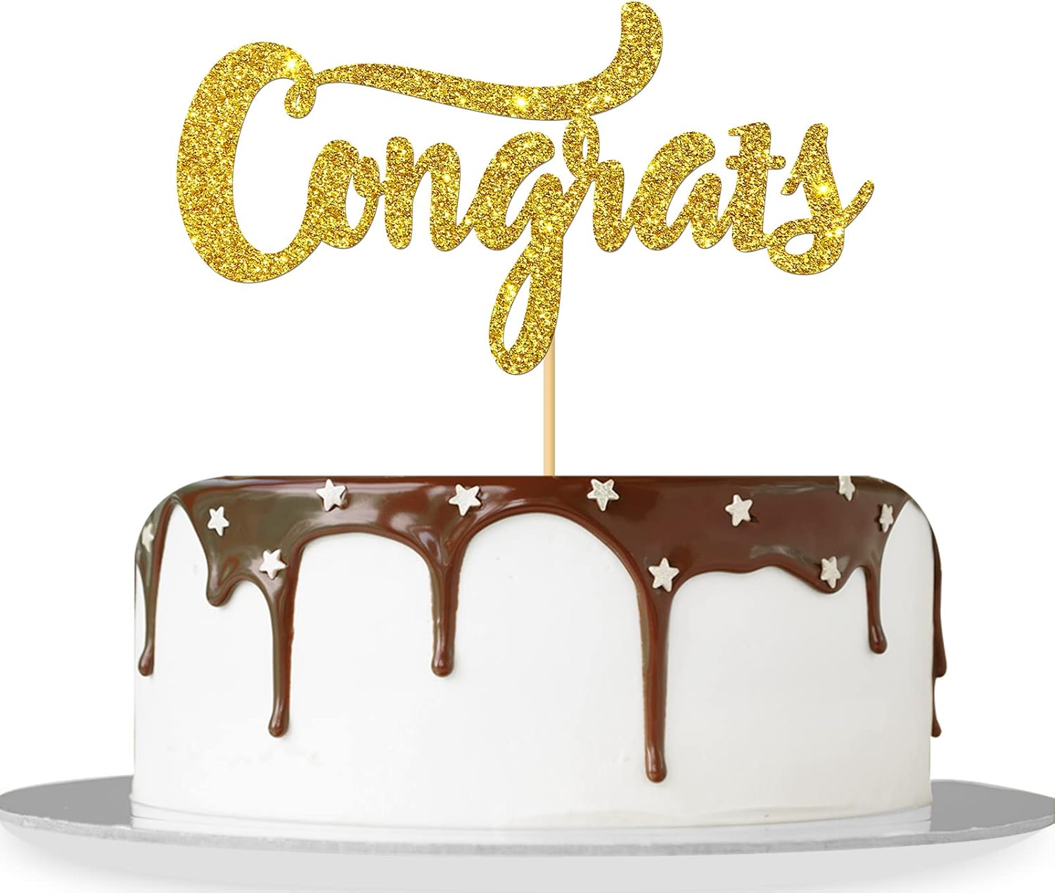Gold Glitter Congrats Cake Topper/Congrats Grad/Class of 2026 / College Grad/Congratulations/MBA Graduation Party Decorations