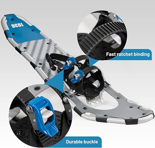 Miniatura 2 de G2 3036 Inches Light Weight Snowshoes Set with Trekking Poles, Anti-Slip Sole, Fast Ratchet Binding, for Women Men Youth (BlueGreen)