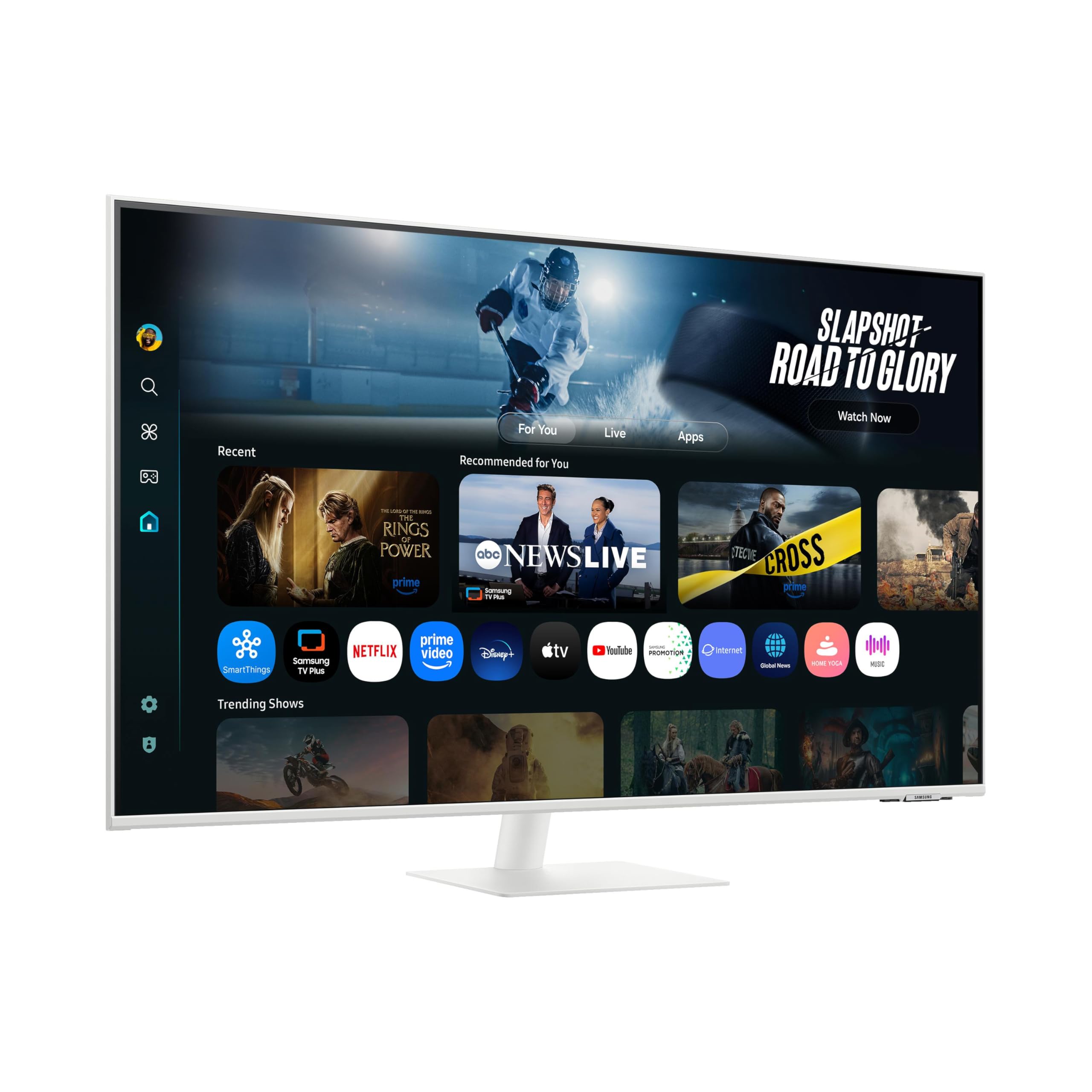 Samsung Smart Monitor M70F 32'', 60Hz, Dalle VA, 4K (3840x2160), 4ms, 3000:1, Inclinable, 2xHDMI (2.0), Display Port (1.4), Port USB-C avec Charge 65W, Couleur : Blanc, LS32FM701UUXEN