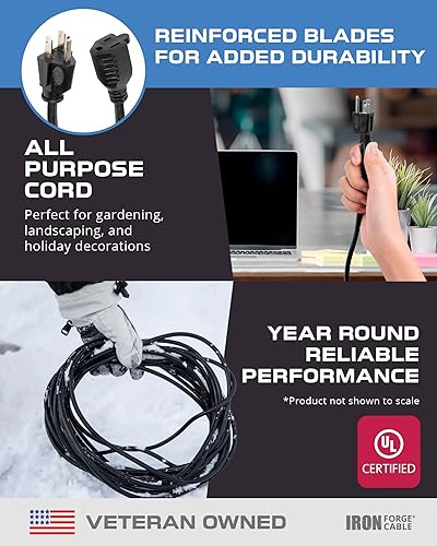 Miniatura 6 de Paquete de 2 extensiones para el exterior - Cable color negro de 163 de uso rudo, 6 o 10 pies de longitud, IFC-163B06PK2