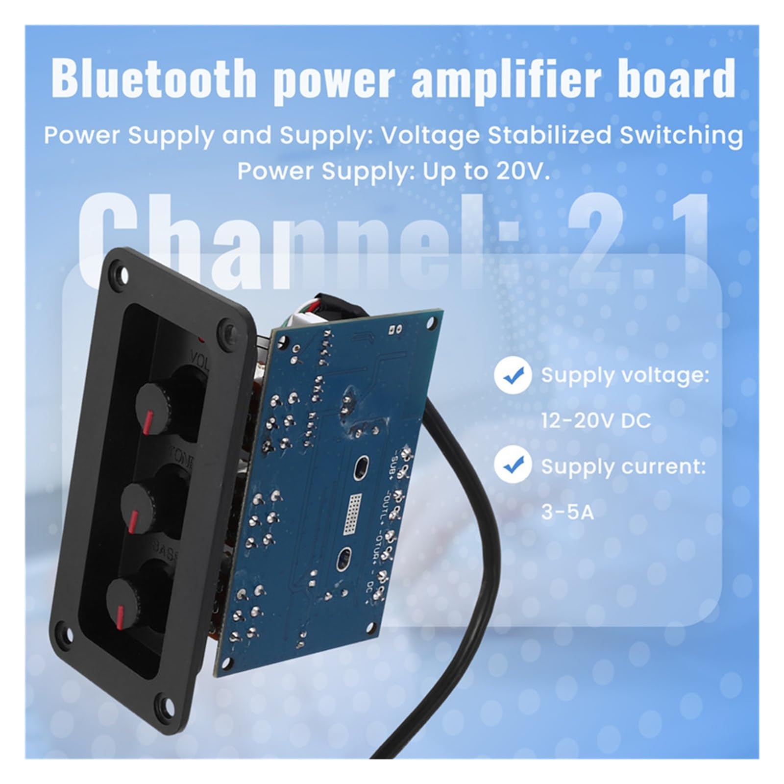 2.1-kanałowa płytka wzmacniacza cyfrowego Bluetooth 2X25 W + 50 W BT5.0 Subwoofer klasy D Do kina domowego