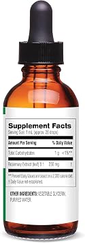Botanic Choice Rosemary Leaf Liquid Extract Alcohol Free, Gluten Free Fast Acting Supplement Drops Easy to Use Dropper 1 Fluid Ounce