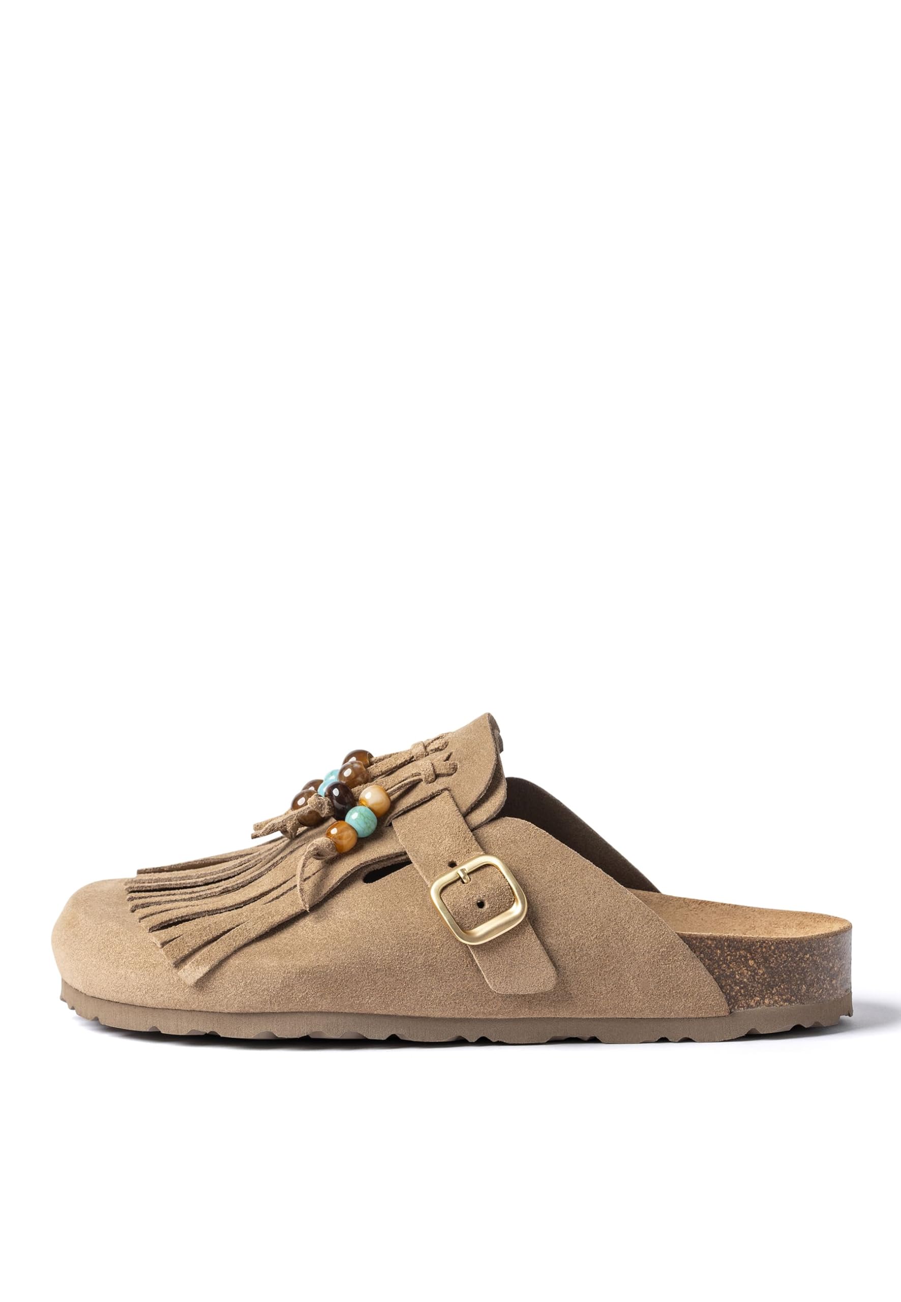 Yokono Zoccolo Piatto Zoccolo-261 Beige | Primavera-Estate | Pelle Vaccino Segatura | 2 CM