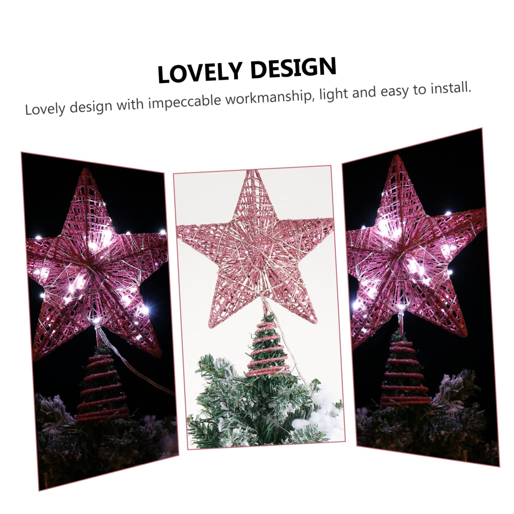 Ciieeo 3 Piezas De Estrella Superior del Árbol De Navidad Estrella del Árbol De Navidad Adorno De Árbol De LED Decorativo Decoración De Natividad Adorno De Árbol Iluminado