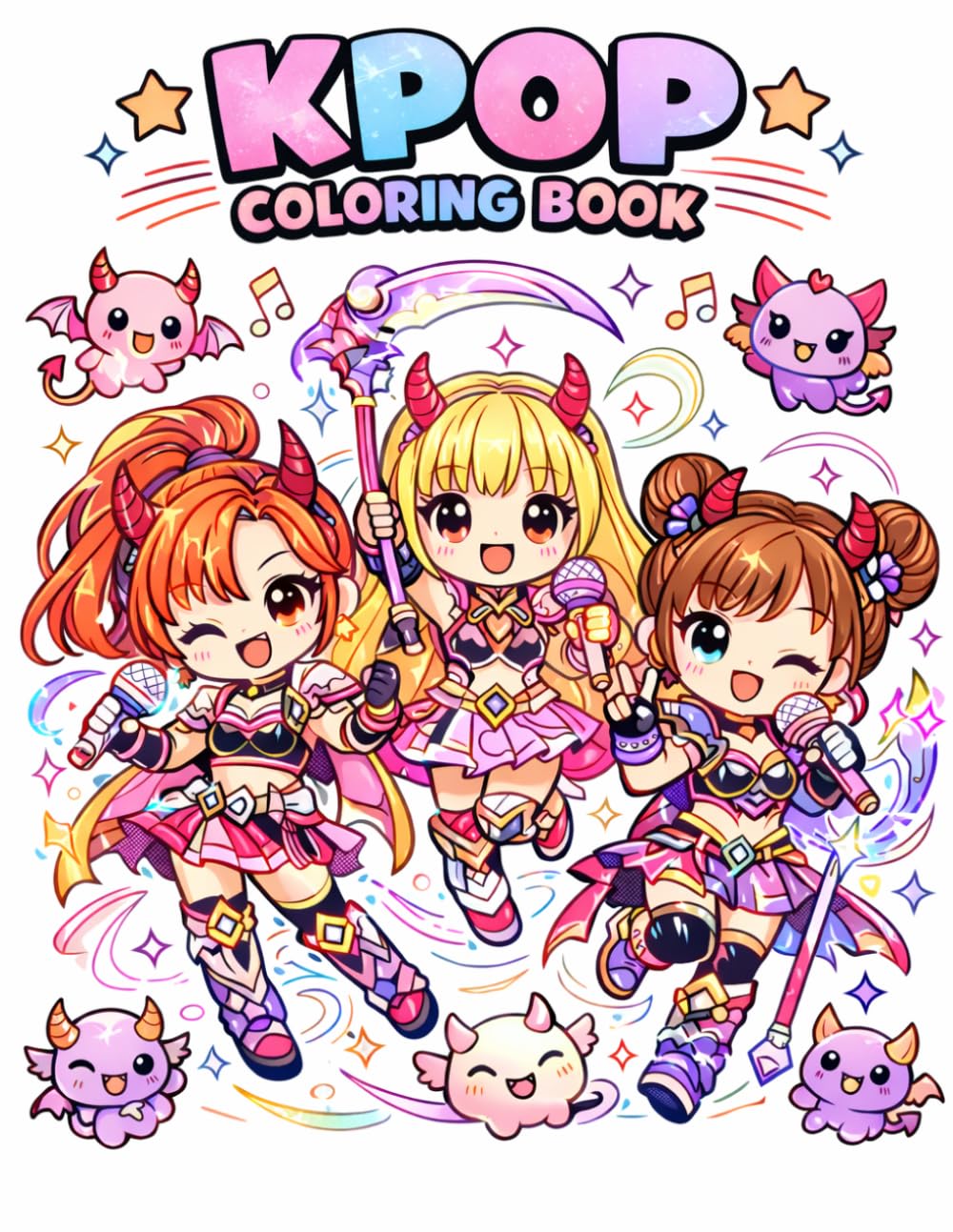 K-Pop Coloring Book: 50 Fun and Stylish Idol-Inspired Coloring Pages Featuring Singers, Dancers, Fashion, Concerts, and Cute Fantasy Adventures