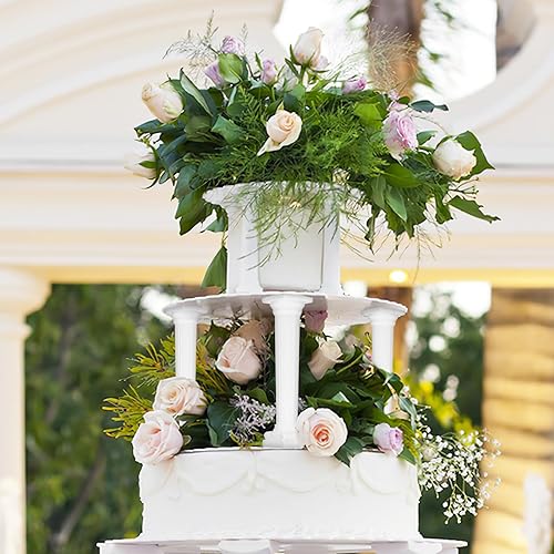 Miniatura 6 de STOBOK 8 piezas de columnas romanas para tartas, soportes escalonados para tartas, soportes de mesa, soportes de exhibición de postres de plástico,