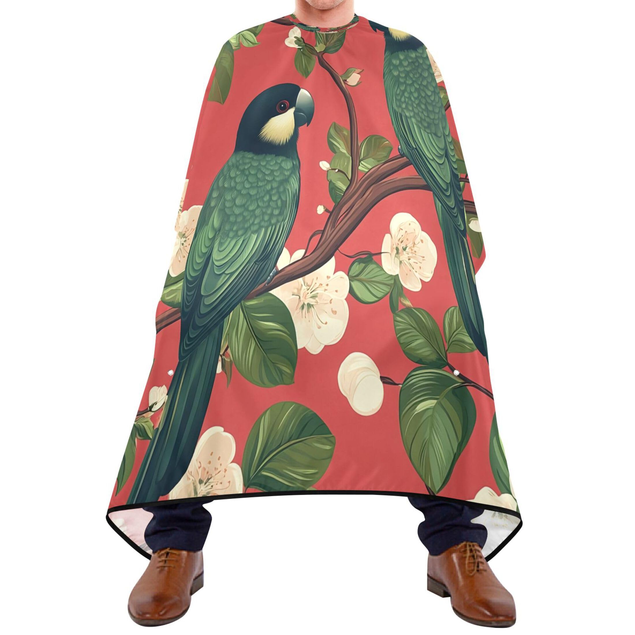 Takiito Birds Perched on Branches Barber Cape for Men, Waterproof Haircut Cape Hairdressing Cape Beard Apron Cape for Salon Home Use, 55x65 in