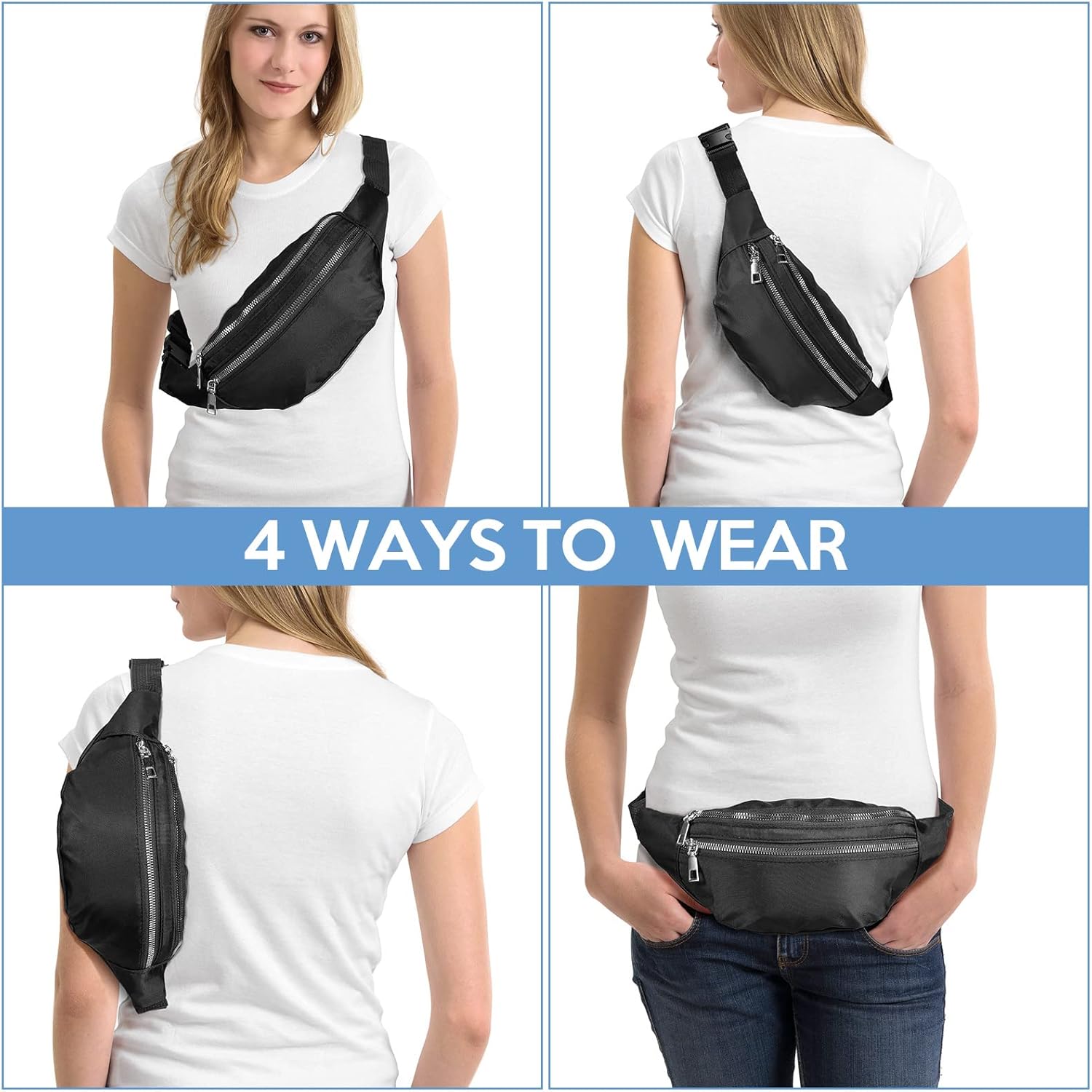 Amylove 9 Pcs Fanny Pack Bulk for Women Men with Adjustable Strap Waterproof Waist Packs for Travel Hiking Cycling Running Outdoor Sports (Colorful,Cute Style) - Image 4