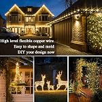 Solar String Lights Outdoor, 2 Pack Total 110FT 300 LED Solar Fairy Lights 8 Modes Waterproof Copper Wire Solar Powered Light for Patio Tree Garden Yard Weeding Party Xmas Decor(Warm White)