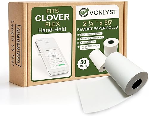 Miniatura 6 de Rollo de papel térmico para papel de recibo Clover Flex 2 14 x 55 (10 rollos)