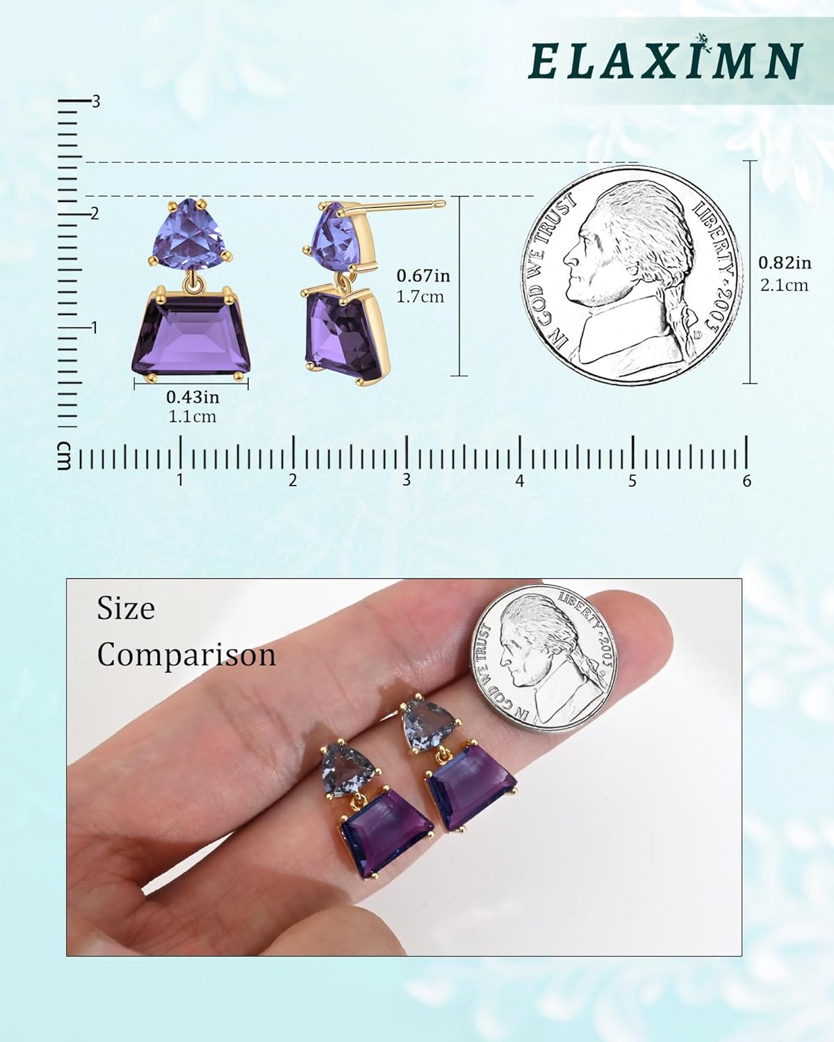 Hypoallergenic Brown Crystal Dangle Earrings for Women - Fashionable Amber Drops Ideal for Sensitive Ears - Image 4