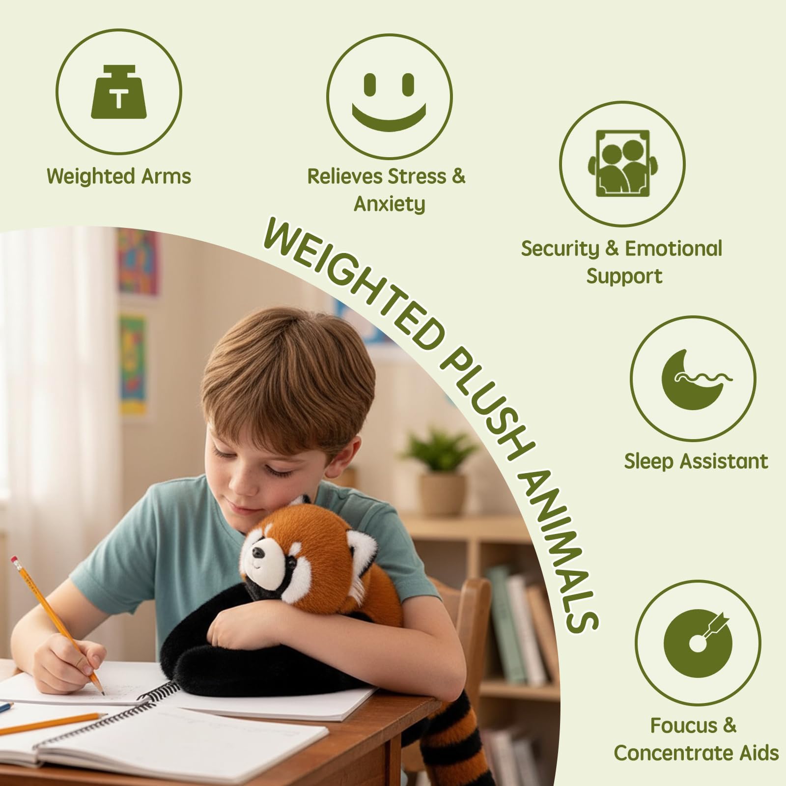 Kaelorae Weighted Plush Animals for Kids & Adults, Panda Teddy Bear Dinosaur Stuffed Toys - Image 3