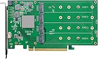 Vista 4 de HighPoint Controlador RAID NVMe de arranque M.2 SSD7105 PCIe Gen3 de 4 puertos para sistemas Windows y Linux.