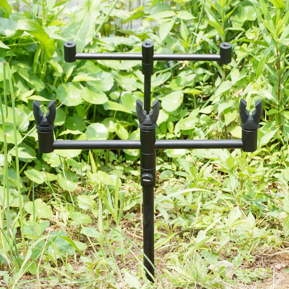 Hirisi Tackle Set di supporto per canne da pesca in alluminio per 3 canne con borsa per il trasporto e teste di supporto per canna (FBA-KT-1670)