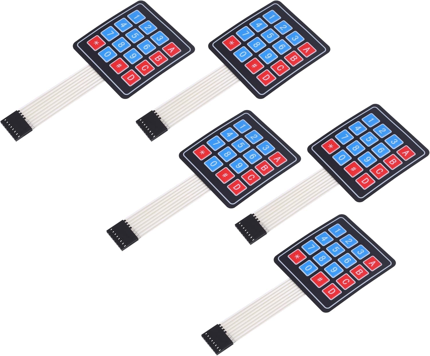 5-Pack 4x4 Matrix Membrane Keypad Ultra-Thin 16-Key Switch Module with Adhesive Backing and 2.54mm Connector for Microcontroller, Rduino, DIY Electronics, and Embedded Projects-picture-24