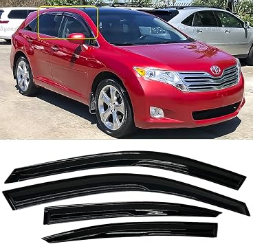 FITS 2008-2017 Toyota VENZA JDM 3D Wavy Mugen Style Window Visor RAIN Guard Vent Deflector